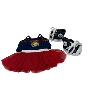 Build A Bear BABW Captain Marvel T-shirt Red Skirt & Sneakers Outfit ONLY